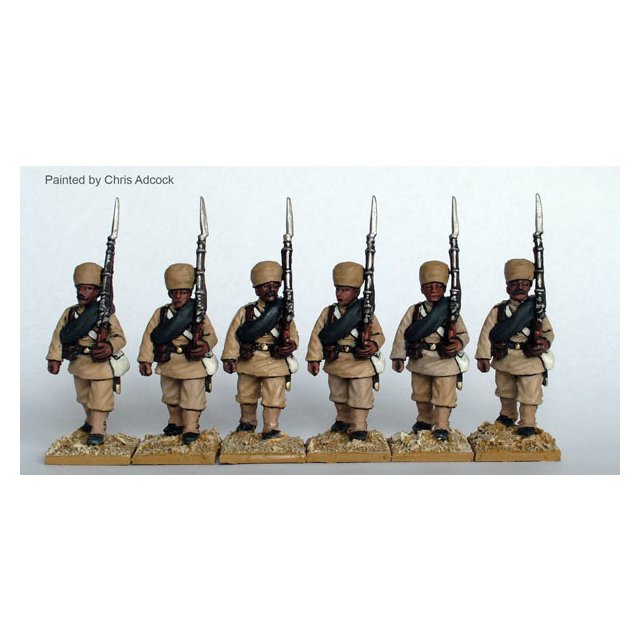 Bengal/Bombay infantry marching, covered turba
