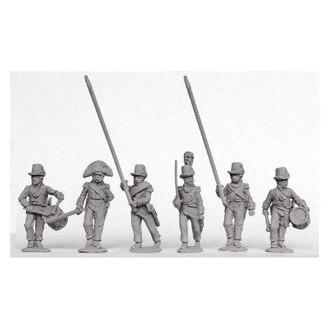 Infantry command advancing, Catalonian Legion in round hats and