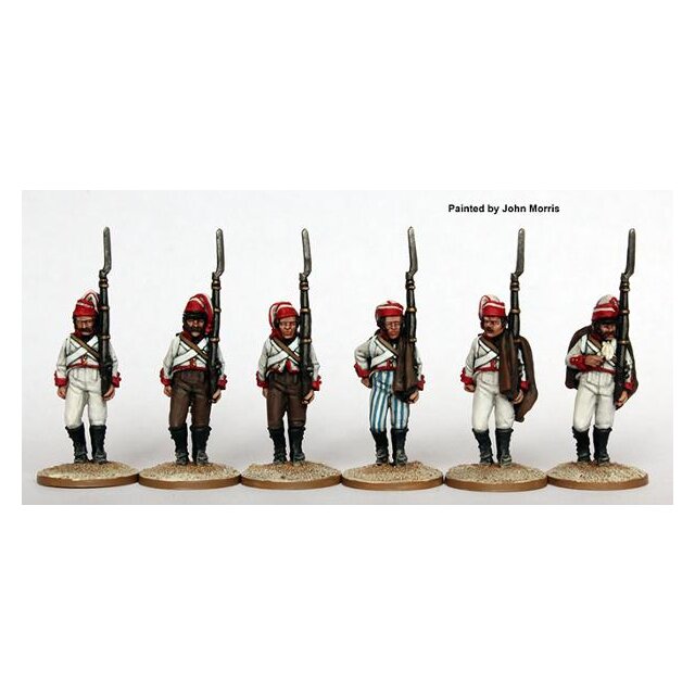 Fusiliers marching, Castropol Regiment in bonnet de police 1809