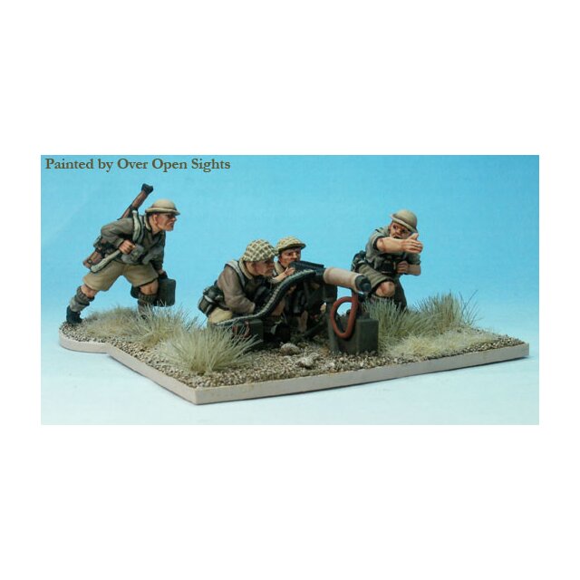 British Vickers machine gun and four crew