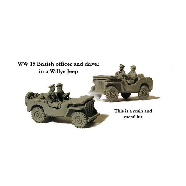 Willys jeep with officer and driver