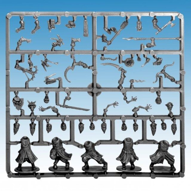 5 Plastik Multi Teil Figuren Frostgrave Cultists Anguss 28mm 